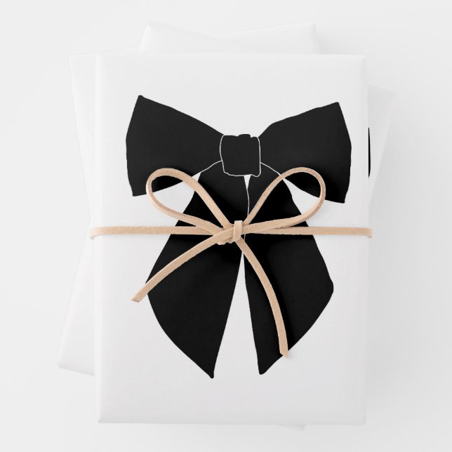 Black Bow Wrapping Paper Sheet (In situ)