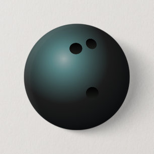 Black Bowling Ball Button