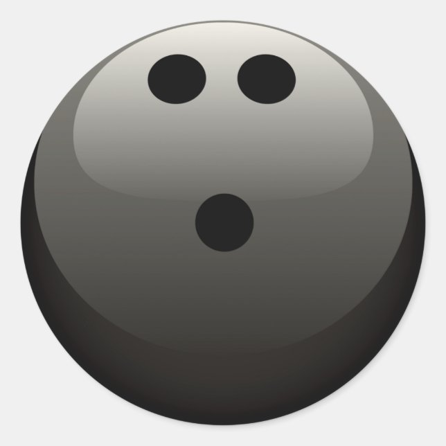 BLACK BOWLING BALL CLASSIC ROUND STICKER (Front)