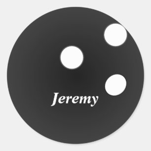 Black Bowling Ball, customisable template Classic Round Sticker
