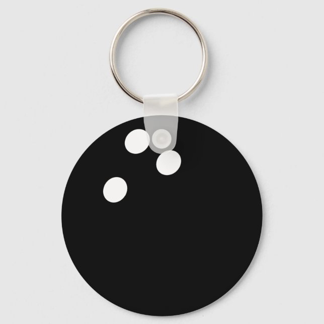 black bowling ball icon key ring (Front)
