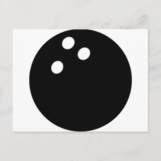 black bowling ball icon postcard