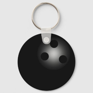 Black Bowling Ball Plain Simple Key Chain