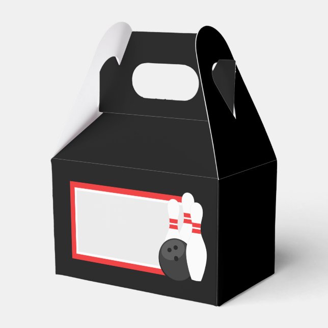Black Bowling Favour Boxes (Front Side)