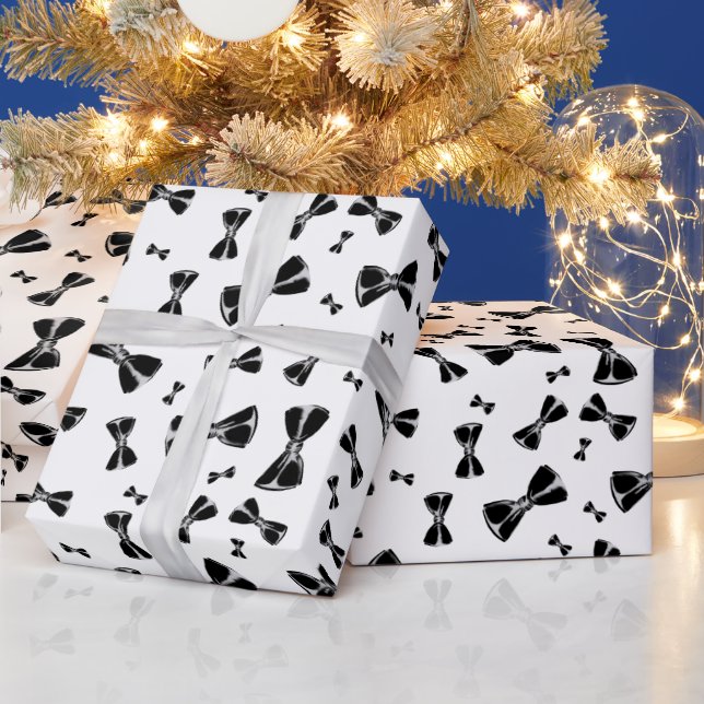 Black Bowtie bachelor party  Wrapping Paper (Holidays)