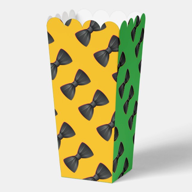 Black Bowtie Repeat Yellow Green              Favour Box (Back)
