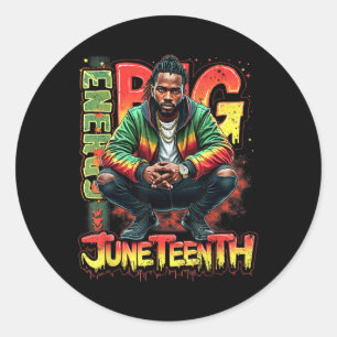 Black Boy Big Juneteenth Energy Pride Freedom Desi Classic Round Sticker