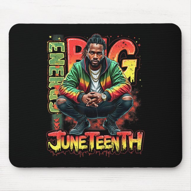 Black Boy Big Juneteenth Energy Pride Freedom Desi Mouse Mat (Front)