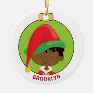 Black Boy Elf Ceramic Tree Decoration