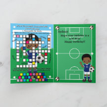 Black Boys Soccer Secret Message Happy Birthday