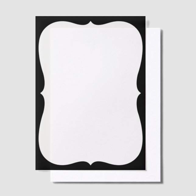 Black Bracket Frame Wedding Vellum Invitations (Offset)