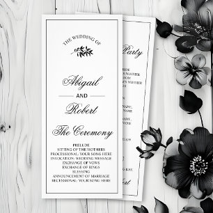 Black branch Old Money wedding program Rack Card