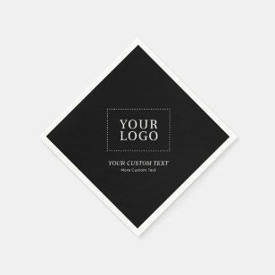 Black Branded Custom Business Logo Promotional Nap Napkin