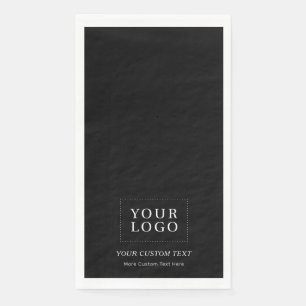 Black Branded Custom Business Logo Promotional Napkin