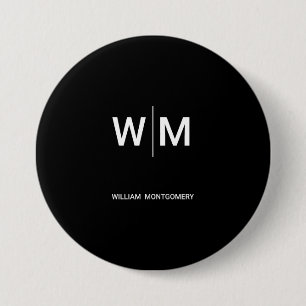Black Branded Logo Corporate Business Company 7.5 Cm Round Badge