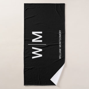 Black Branded Logo   Corporate Business Company Bath Towel