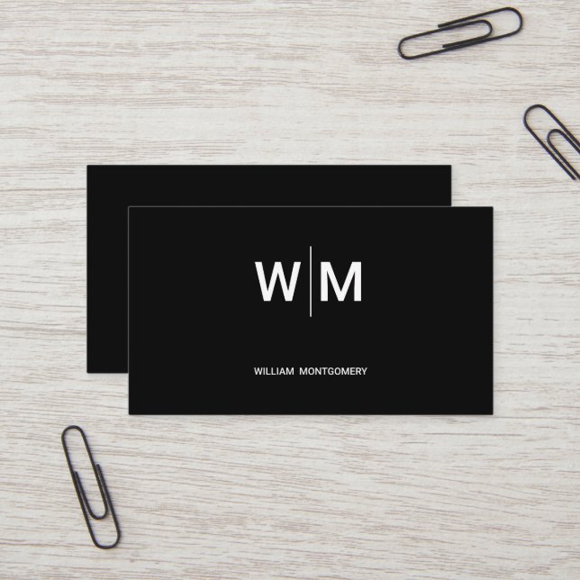 Black Branded Logo | Corporate Business Company Business Card (Front/Back In Situ)