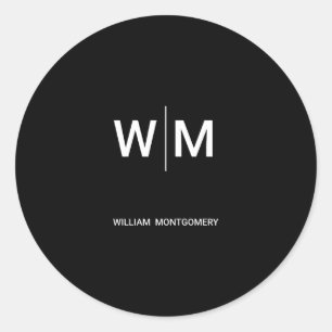 Black Branded Logo   Corporate Business Company Classic Round Sticker