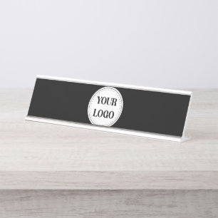 Black Branded Logo   Corporate Business Company Desk Name Plate