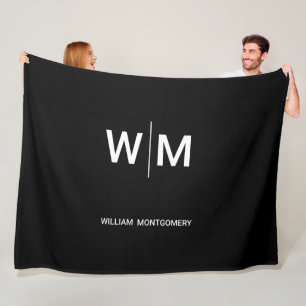 Black Branded Logo Corporate Business Company Fleece Blanket