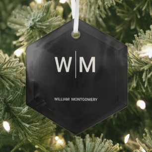 Black Branded Logo Corporate Business Company Glass Tree Decoration
