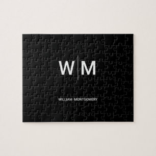Black Branded Logo Corporate Business Company Jigsaw Puzzle