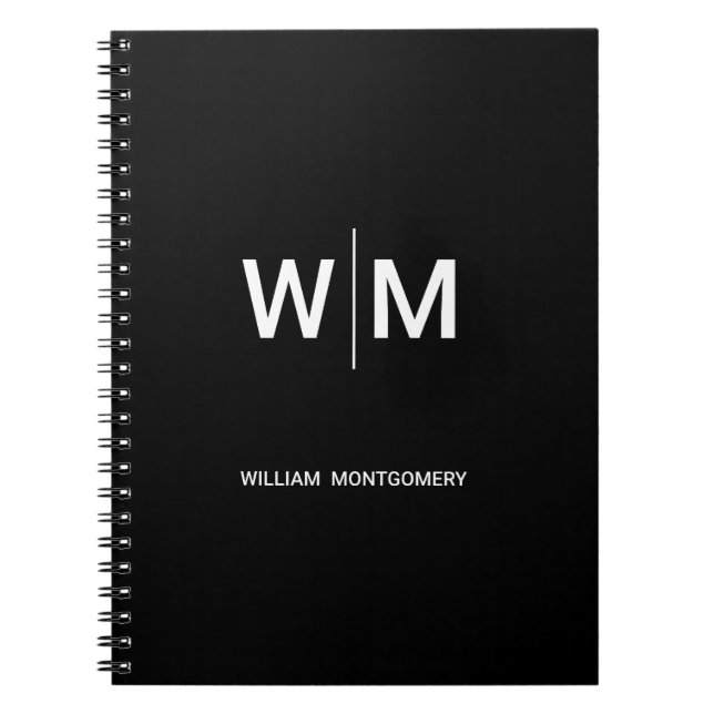 Black Branded Logo | Corporate Business Company Notebook (Front)