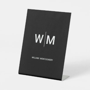 Black Branded Logo Corporate Business Company Pedestal Sign