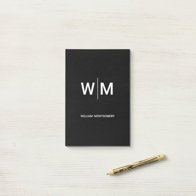 Black Branded Logo | Corporate Business Company Post-it Notes (On Desk)