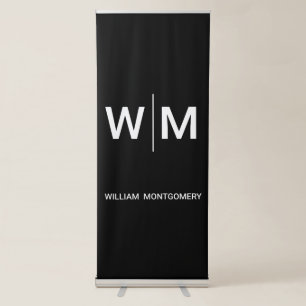 Black Branded Logo Corporate Business Company Retractable Banner