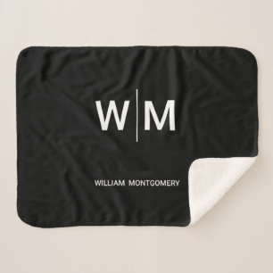 Black Branded Logo   Corporate Business Company Sherpa Blanket