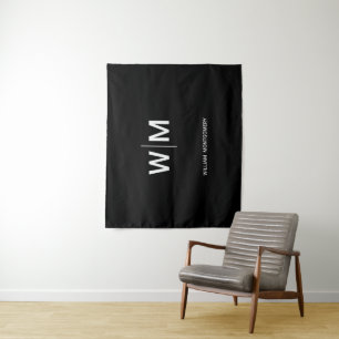 Black Branded Logo Corporate Business Company Tapestry