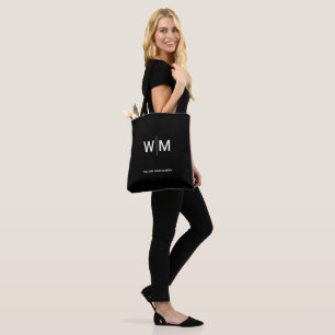 Black Branded Logo Corporate Business Company Tote Bag