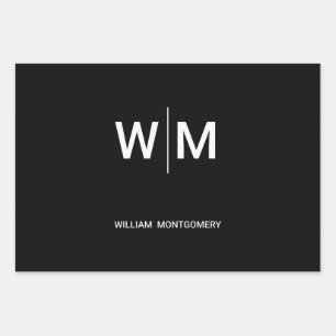 Black Branded Logo   Corporate Business Company Wrapping Paper Sheet