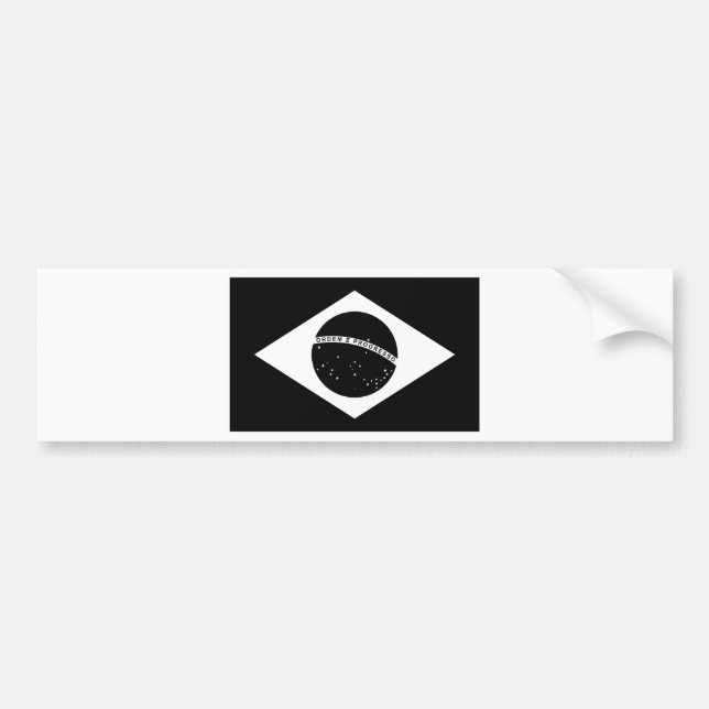 Black Brazil Country Flag Bumper Sticker (Front)