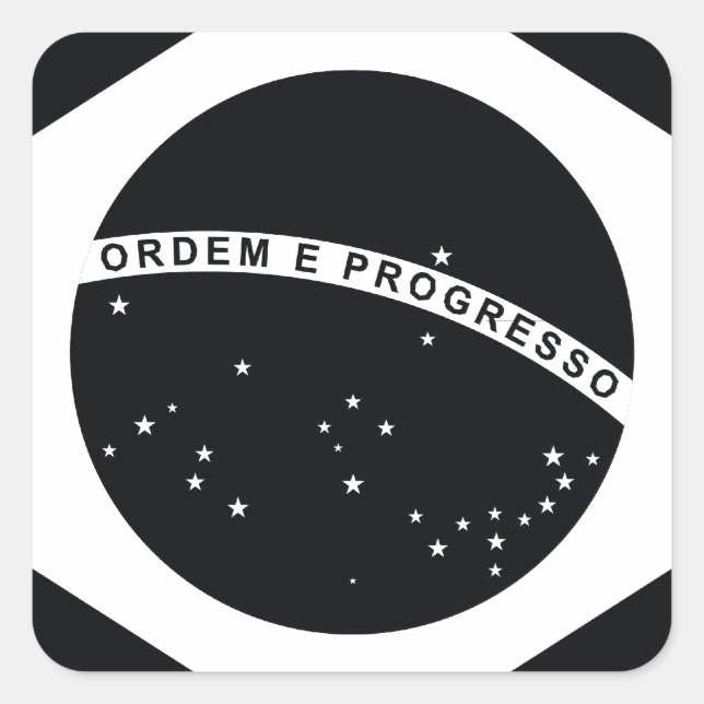 Black Brazil Country Flag Square Sticker (Front)