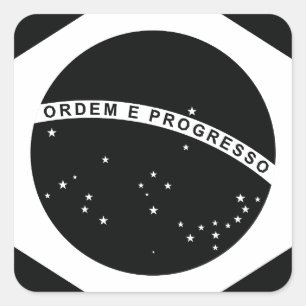 Black Brazil Country Flag Square Sticker