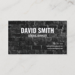 Black Brick Wall Modern Simple Custom Personalised Business Card