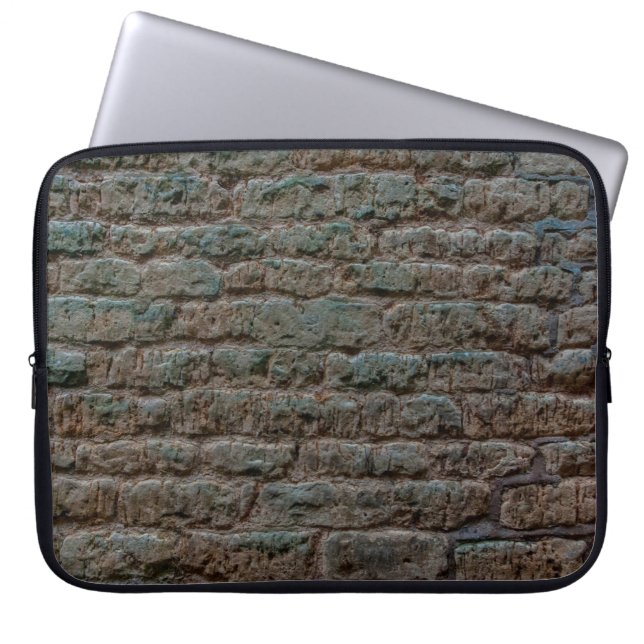 Black Brick Wall Textureabstract, architecture, ba Laptop Sleeve (Front)