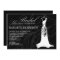 black bridal shower invitations with wedding dress