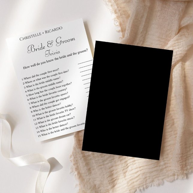 Black bride & groom trivia bridal shower game (Creator Uploaded)