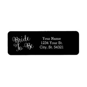Black Bride to Be Address Labels