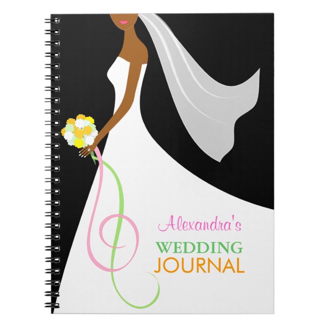 Black Brides Contemporary Wedding Journal Notebook (Front)