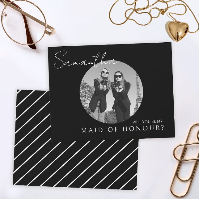 Black Brides proposal Maid of honour photo card (Creator Uploaded)