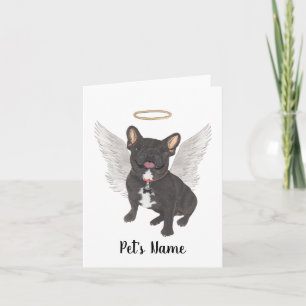 Black Brindle Frenchie Sympathy Memorial Card