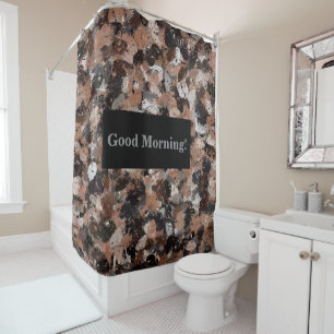 Black, Brown and Grey Paint Splatters 2792 Shower Curtain