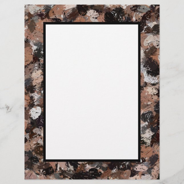 Black, Brown and Grey Paint Splatters Custom Letterhead (Front)