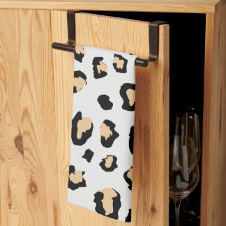 Black Brown Animal Skin leopard wild cat Tea Towel