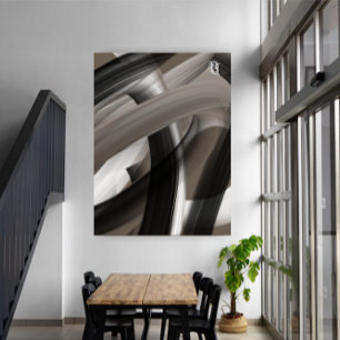 Black Brown Beige Abstract Canvas Print