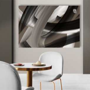 Black Brown Beige Abstract Canvas Print